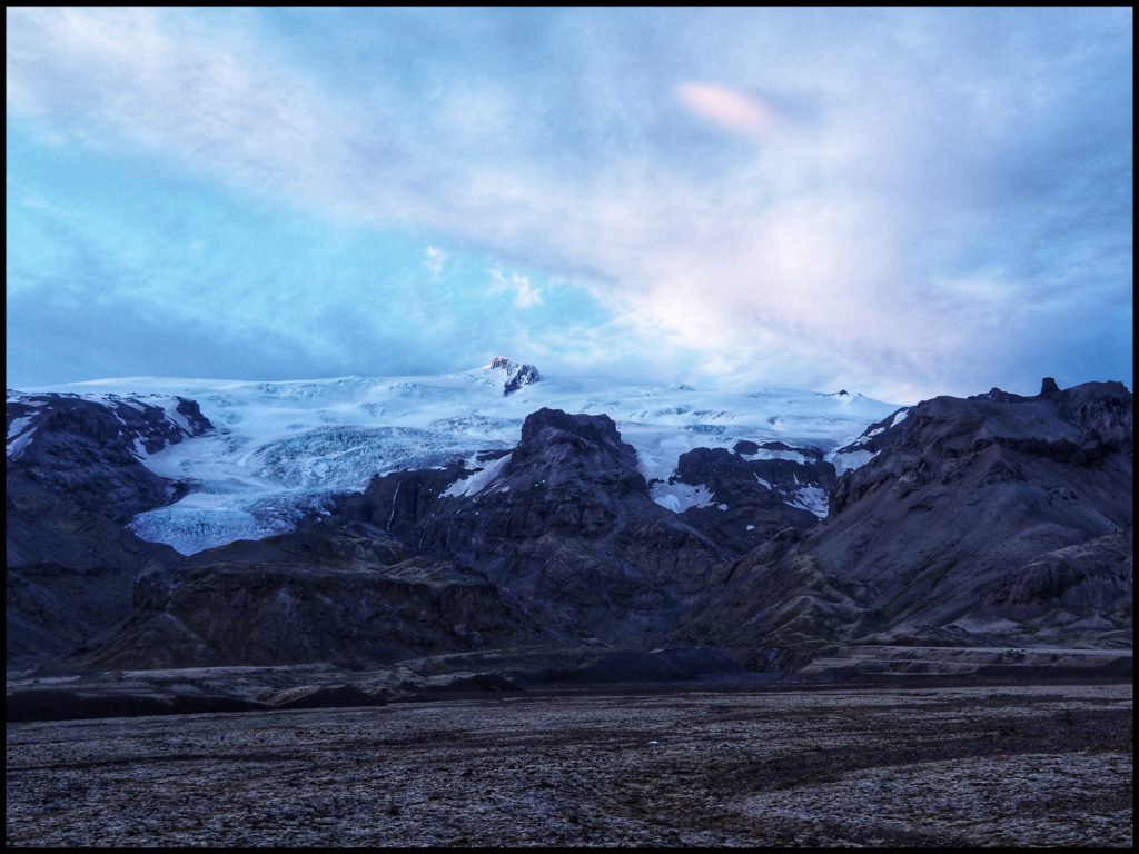 Evening closing in on the glacier.