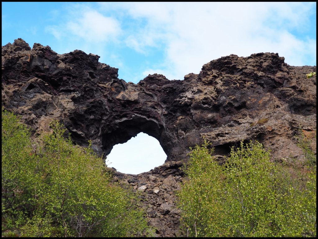 Hole in a lava formation