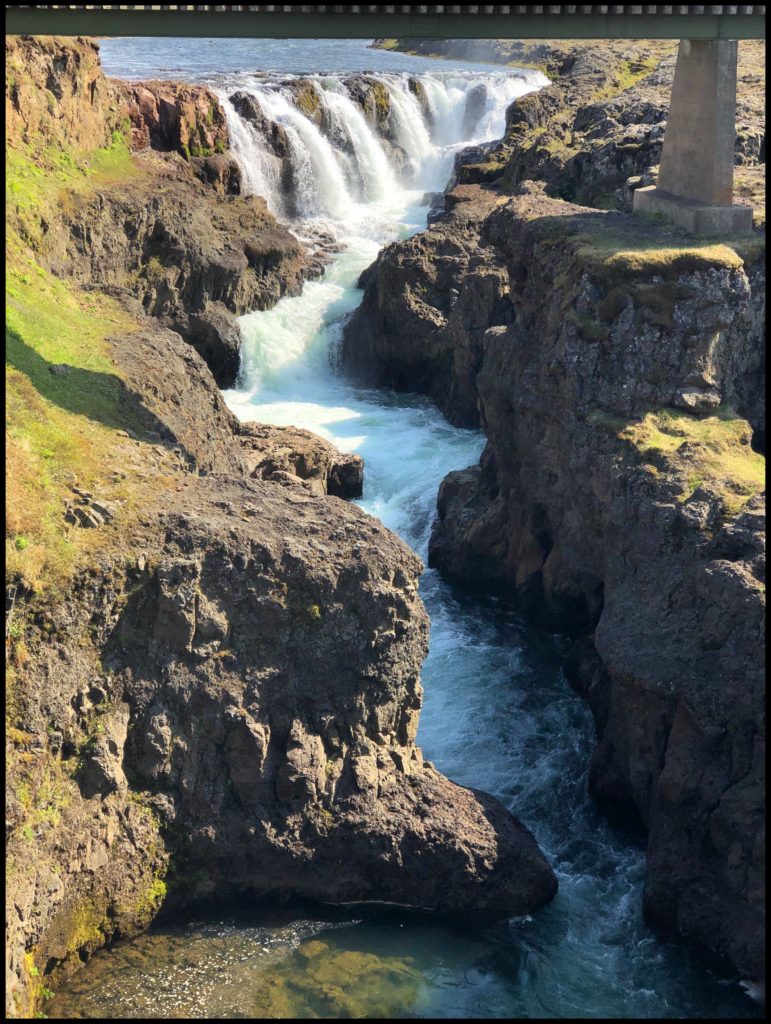 Kolugljufur Canyon Waterfall