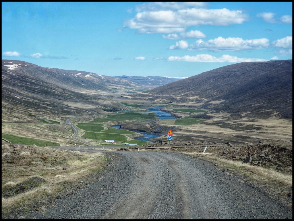 View of valley with blue river