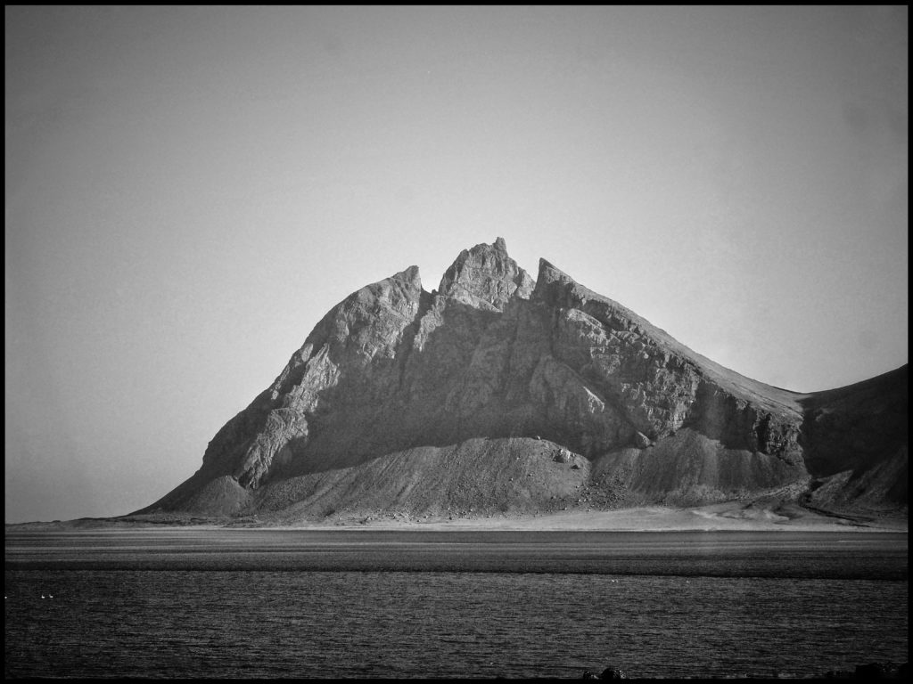 Black and White Photo of Mountain