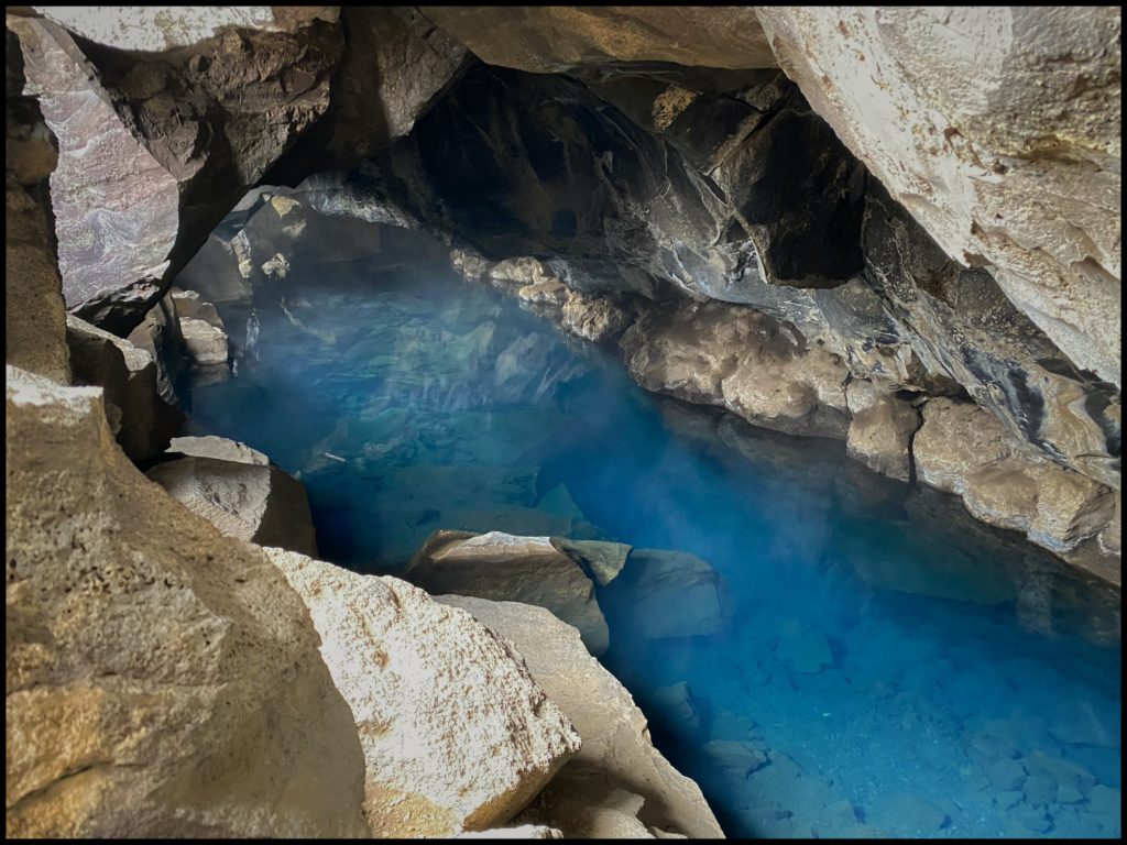 Grjotagja Cave with Blue water