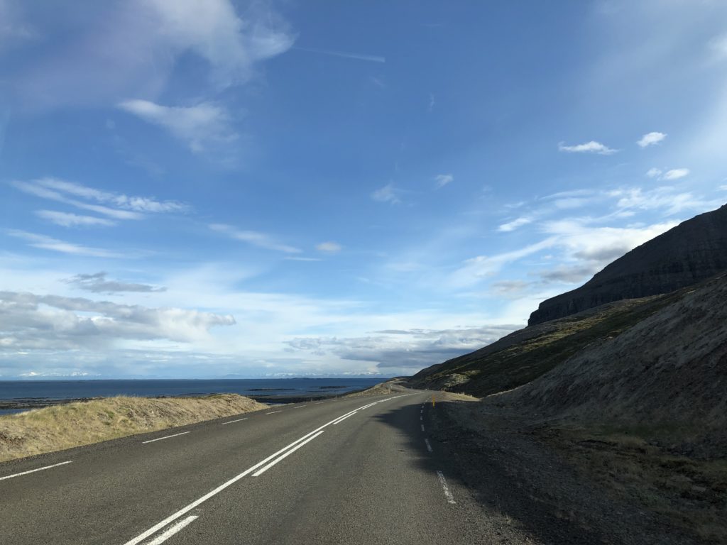 Road and mountains in the distance