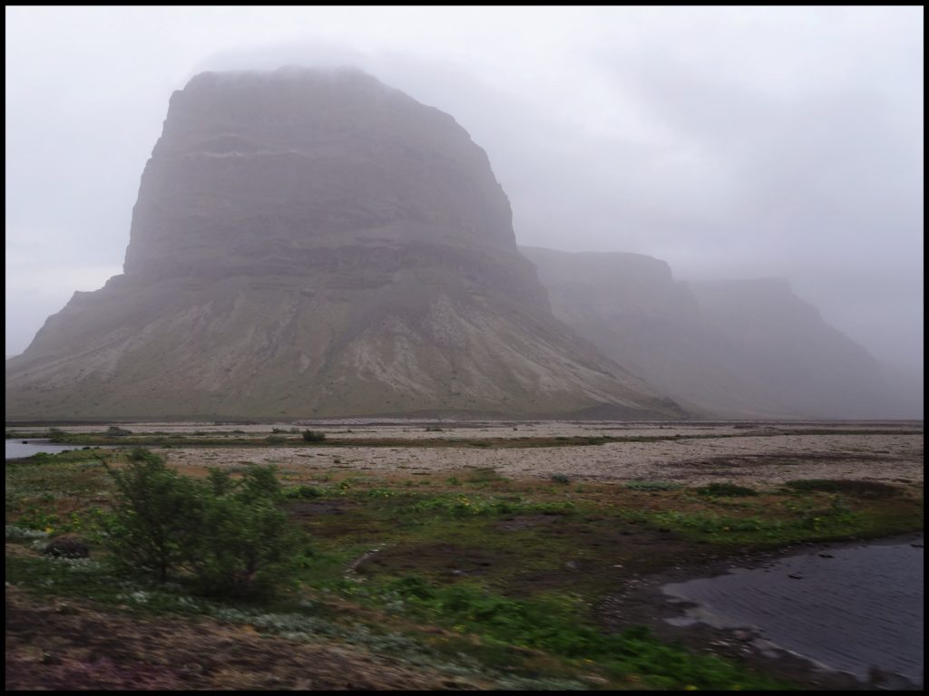 Mountain in fog