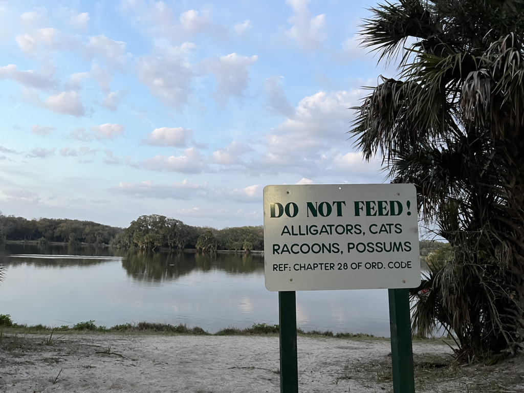 Sign to not feed wildlife.