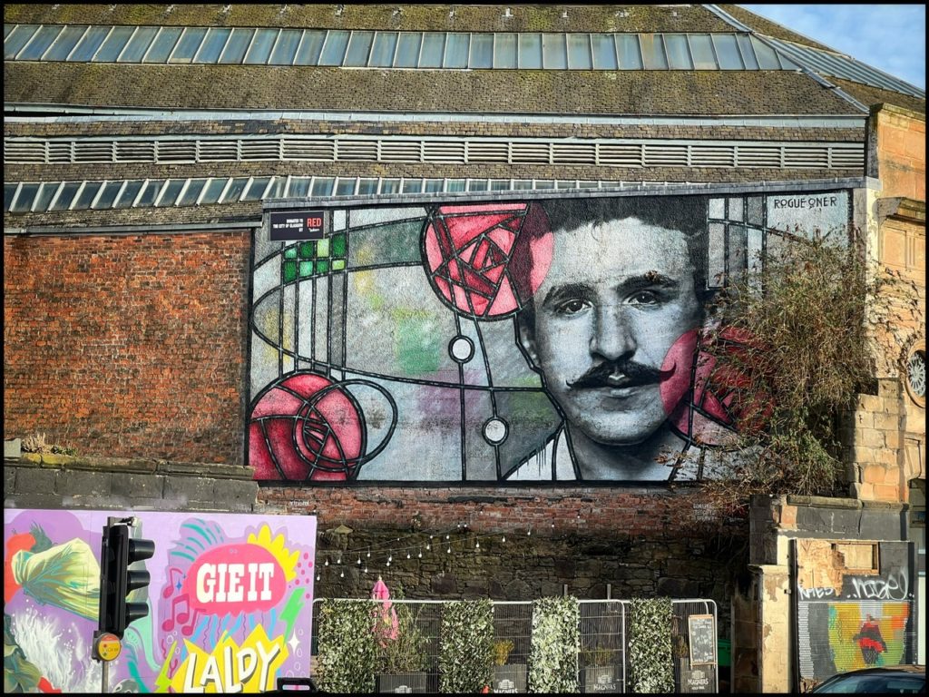 Glasgow street art, Mackintosh.